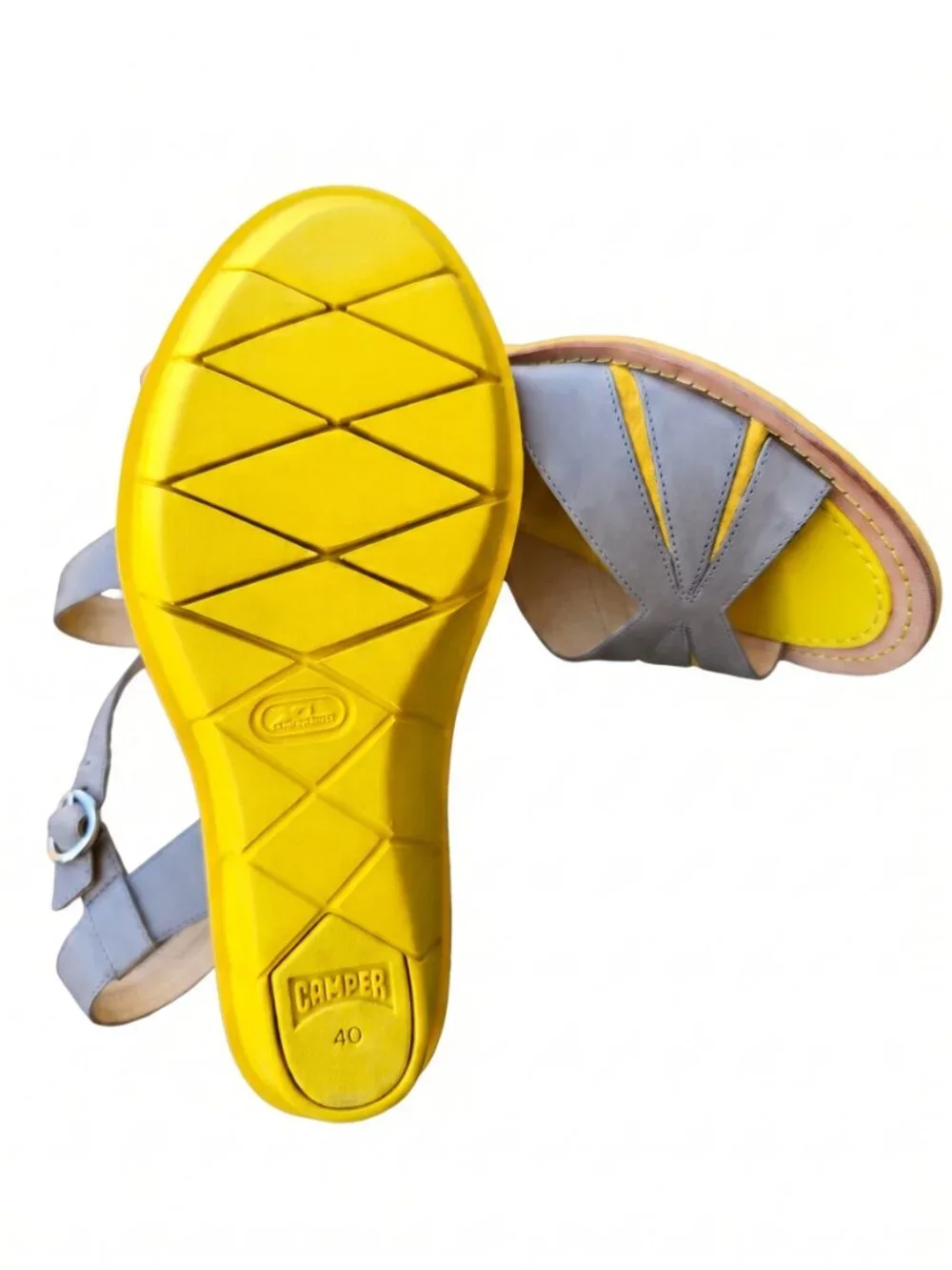 Camper Filippa Low Leather Colorblock Wedge Sandals EU 40 US 10 NIB